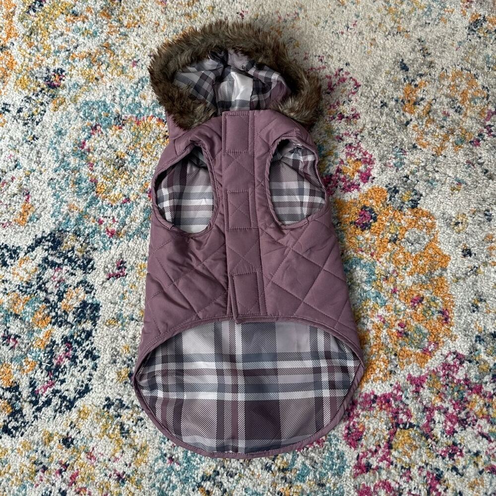 Barkley & Finn Dog Coat Medium Purple Hooded Winter Pet Jacket - Picture 6 of 12